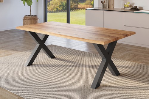 Esstisch baumkante holz - baumkante, holz-optik