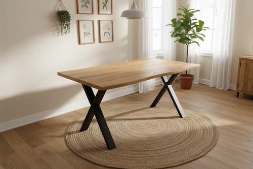 Esstisch baumkante holz optik - baumkante, holz-optik